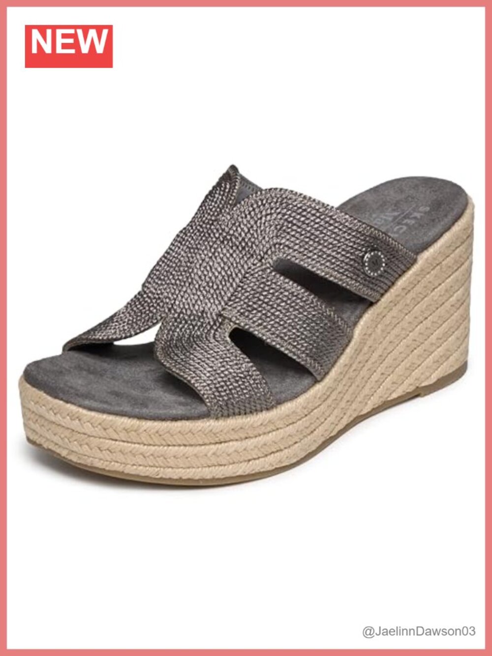 Skechers Women's Iris Unstoppable Loafer Wedge Sandal, Jute-Wrapped 3-Inch
